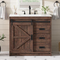 36" Farmhouse Barn Door Bathroom Vanity